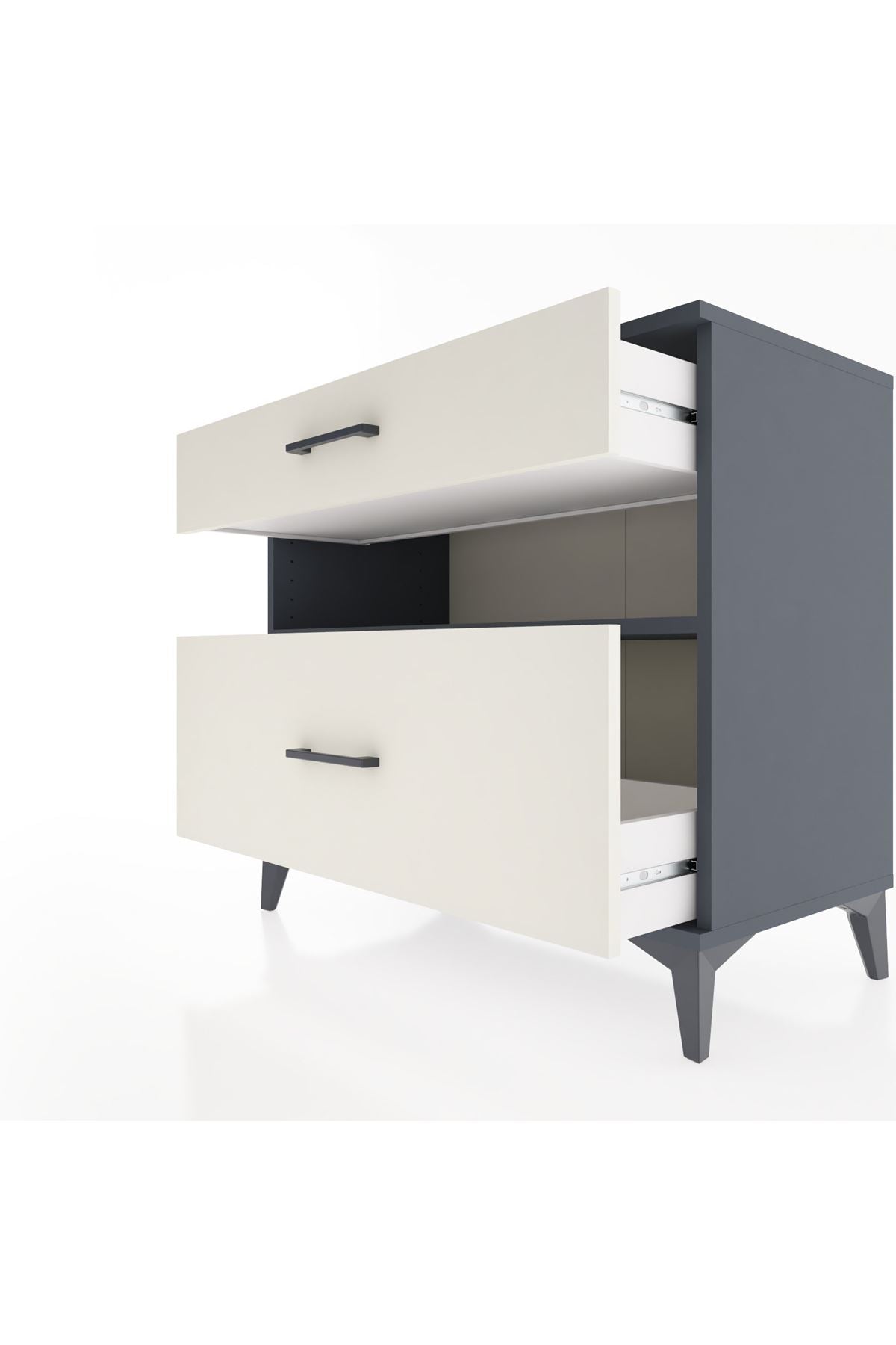 Hyperion Şifonyer Tek Raflı 2 Çekmeceli 88x44x80 Antrasit-Aytaşı