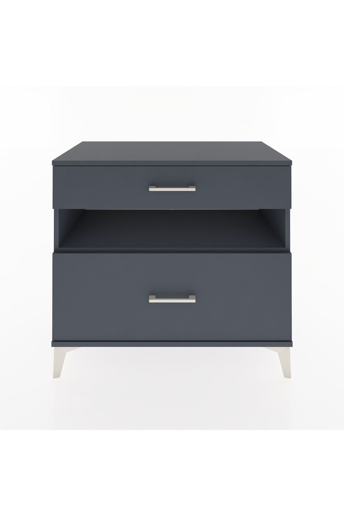 Hyperion Şifonyer Tek Raflı 2 Çekmeceli 88x44x80 Antrasit-Antrasit