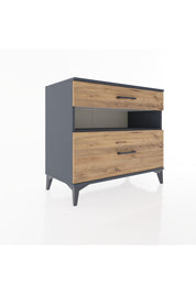 Hyperion Şifonyer Tek Raflı 2 Çekmeceli 88x44x80 Antrasit-Çam