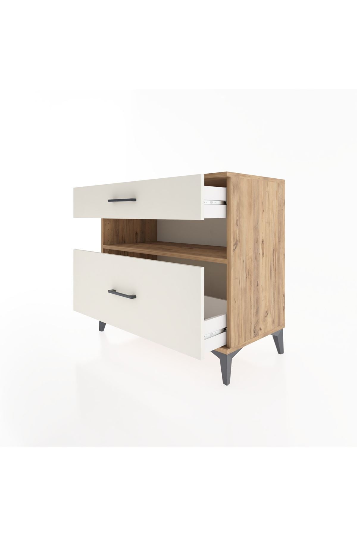 Hyperion Şifonyer Tek Raflı 2 Çekmeceli 88x44x80 Çam-Aytaşı