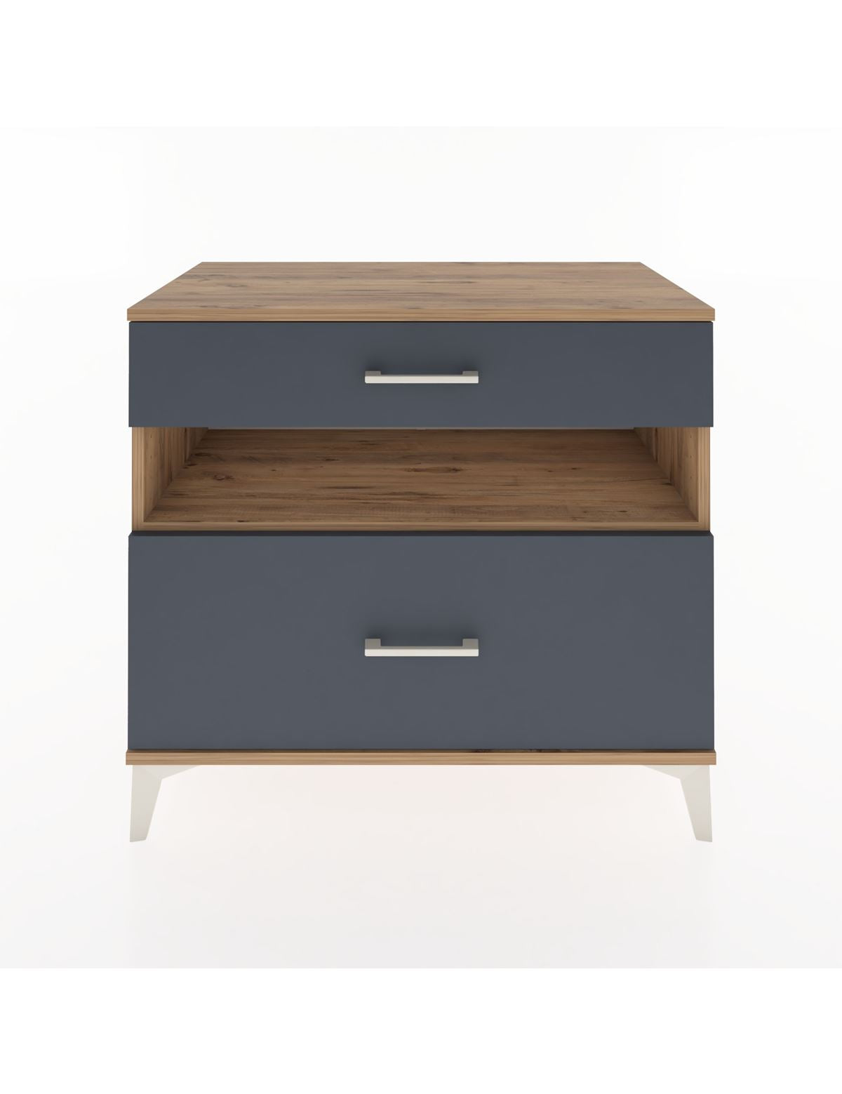 Hyperion Şifonyer Tek Raflı 2 Çekmeceli 88x44x80 Çam-Antrasit