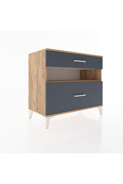 Hyperion Şifonyer Tek Raflı 2 Çekmeceli 88x44x80 Çam-Antrasit