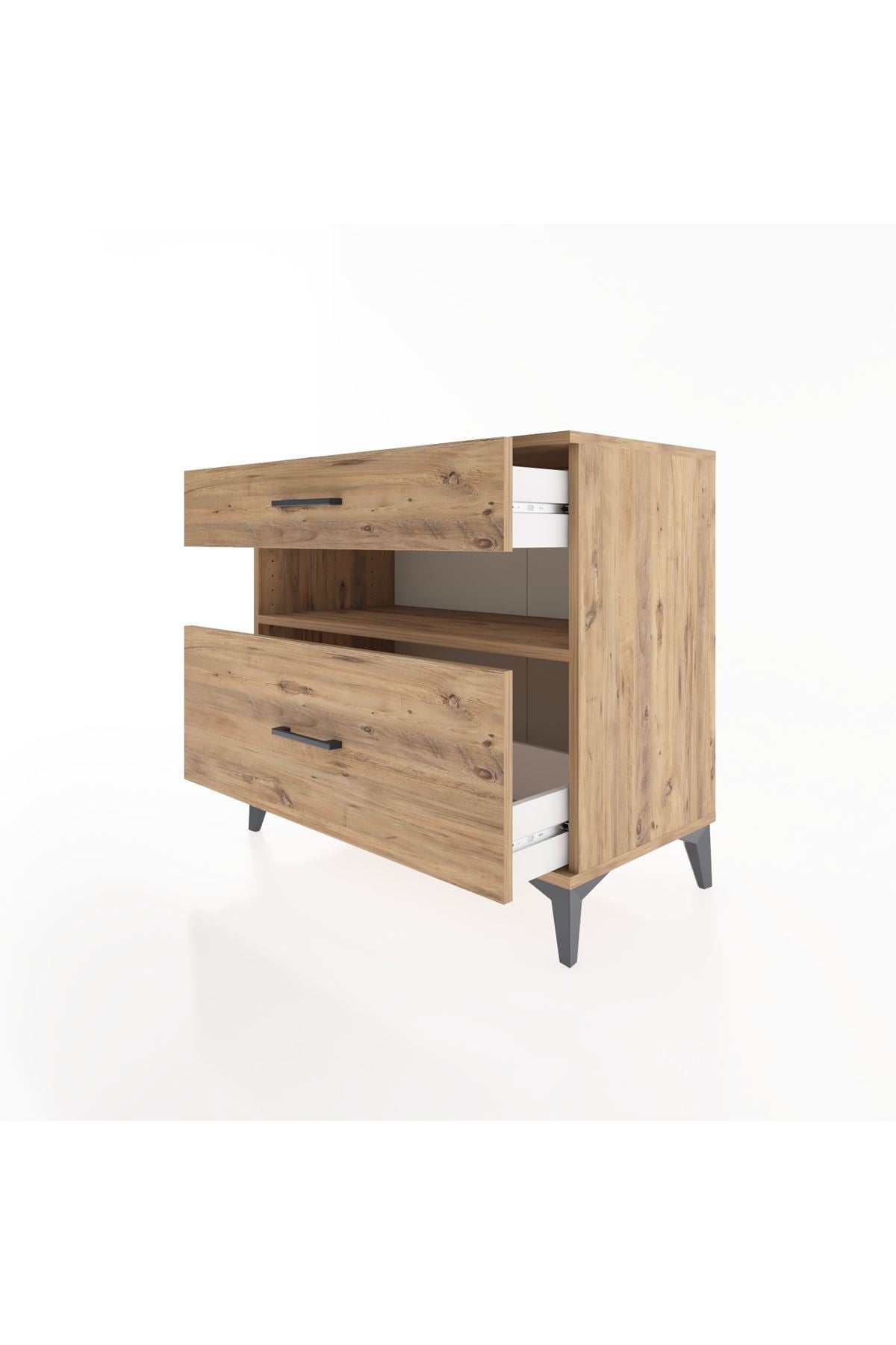 Hyperion Şifonyer Tek Raflı 2 Çekmeceli 88x44x80 Çam-Çam