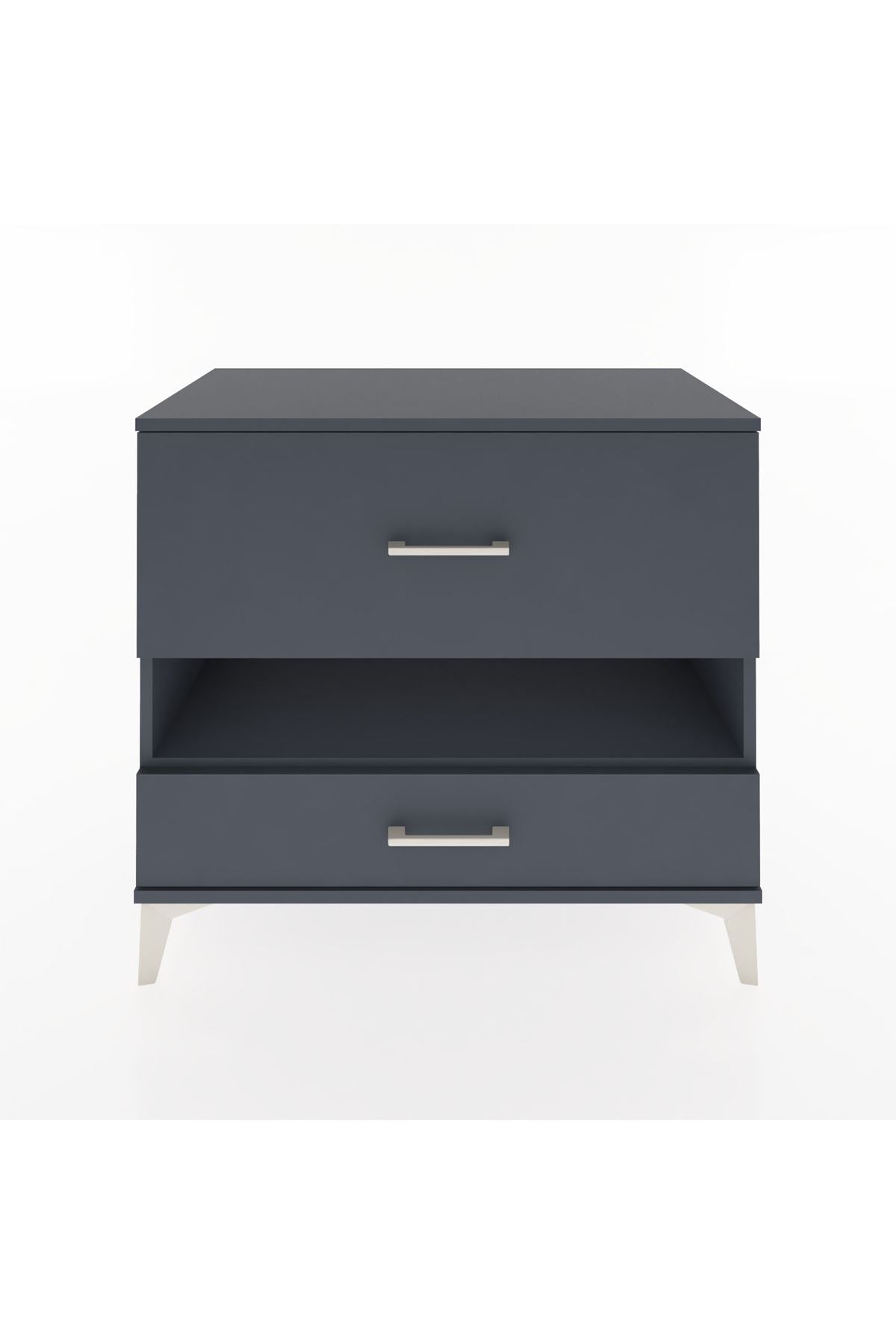 Hyperion Şifonyer Tek Raflı 2 Çekmeceli 88x44x80 Antrasit-Antrasit