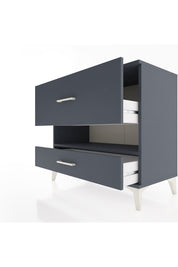 Hyperion Şifonyer Tek Raflı 2 Çekmeceli 88x44x80 Antrasit-Antrasit