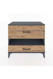 Hyperion Şifonyer Tek Raflı 2 Çekmeceli 88x44x80 Antrasit-Çam