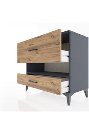 Hyperion Şifonyer Tek Raflı 2 Çekmeceli 88x44x80 Antrasit-Çam