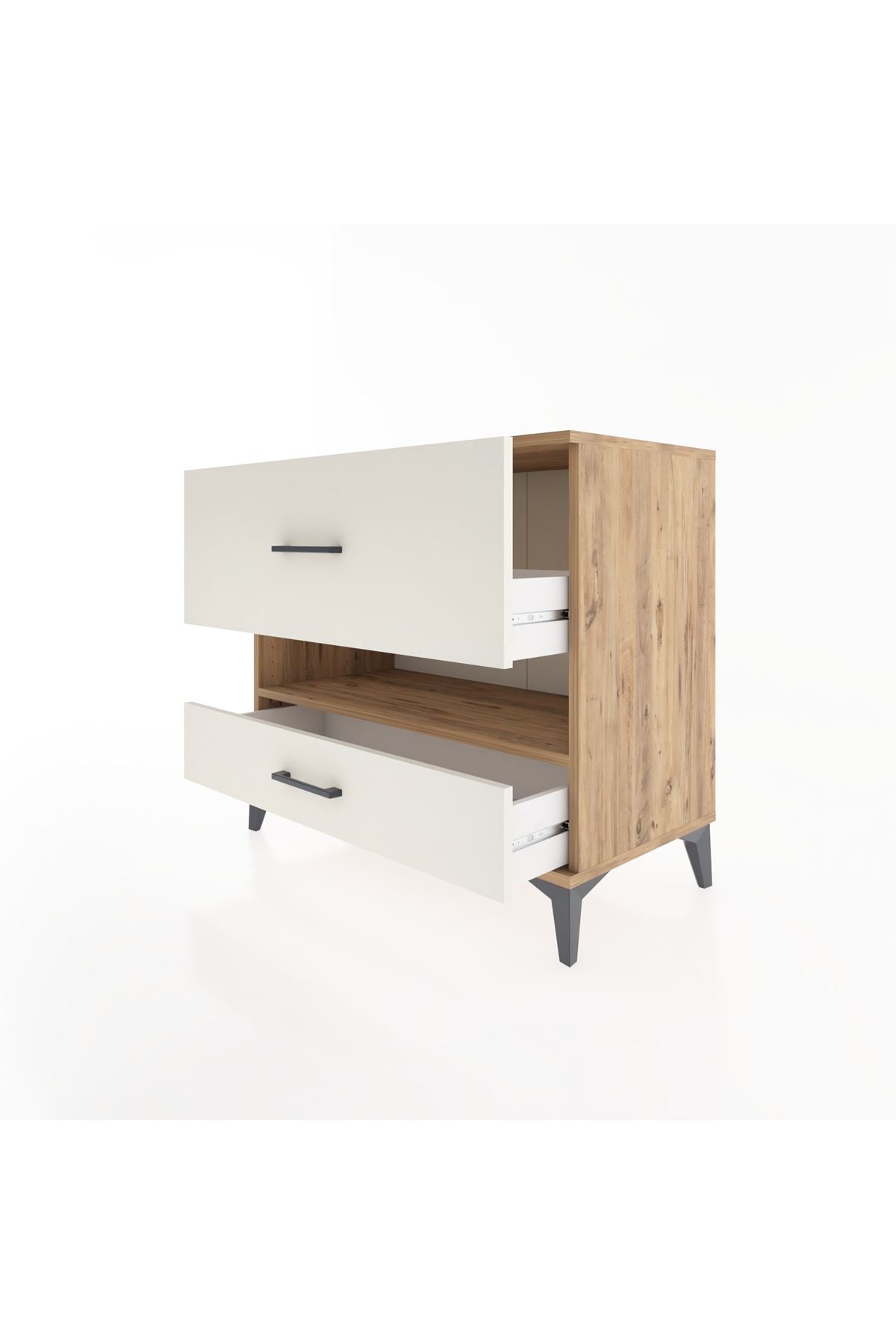 Hyperion Şifonyer Tek Raflı 2 Çekmeceli 88x44x80 Çam-Aytaşı