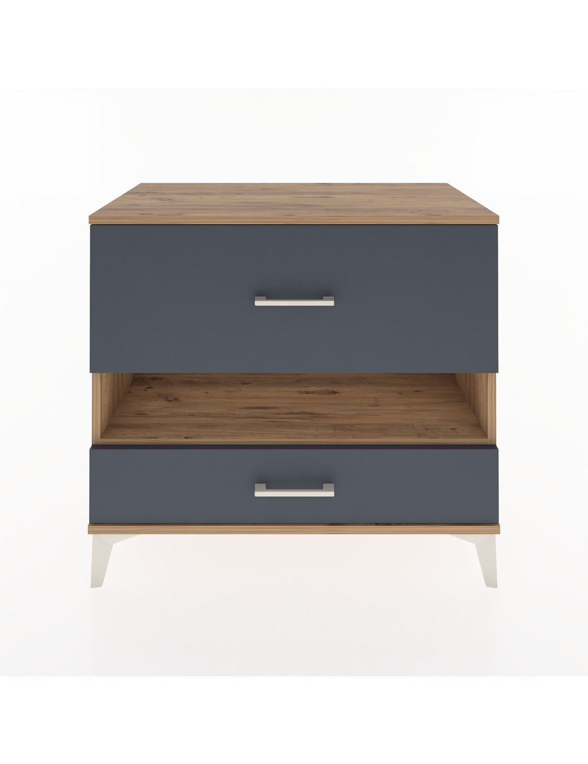 Hyperion Şifonyer Tek Raflı 2 Çekmeceli 88x44x80 Çam-Antrasit