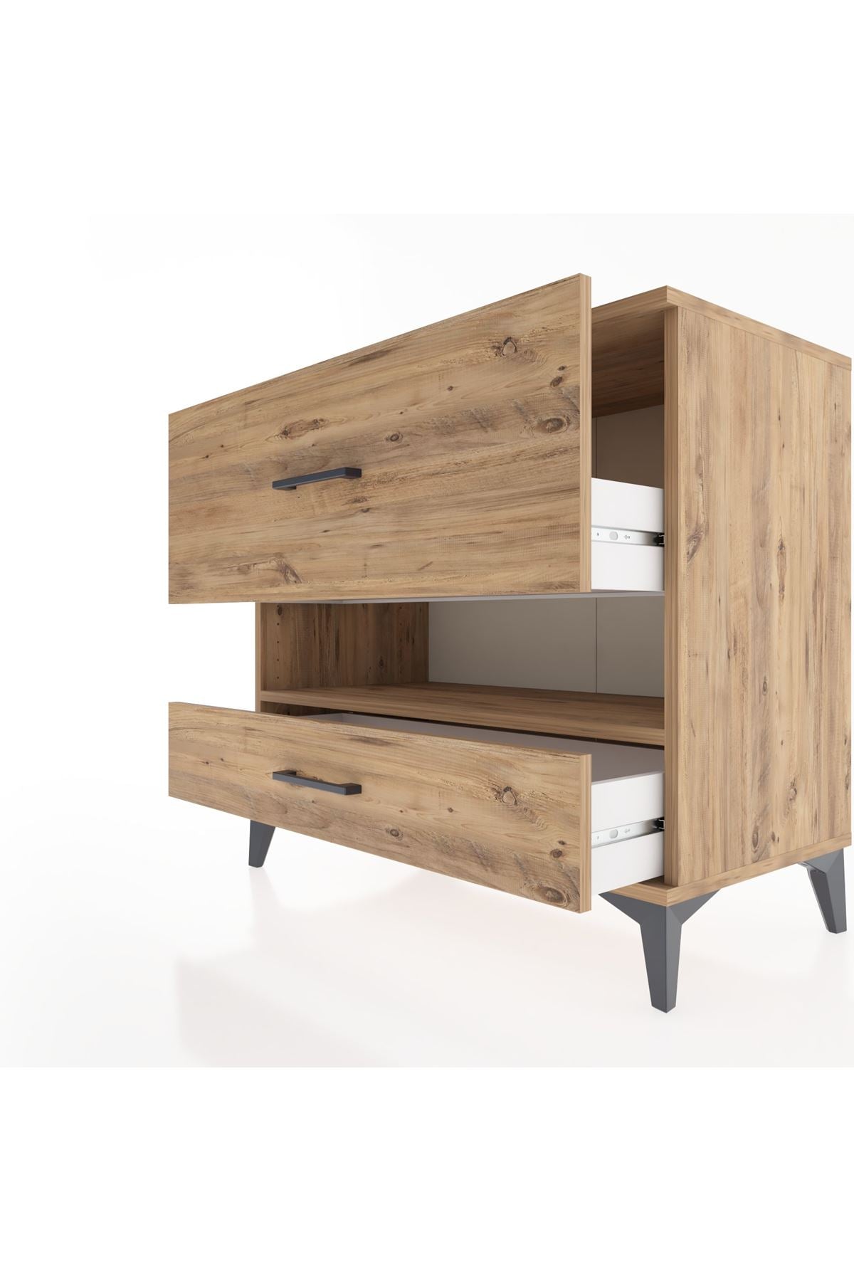 Hyperion Şifonyer Tek Raflı 2 Çekmeceli 88x44x80 Çam-Çam