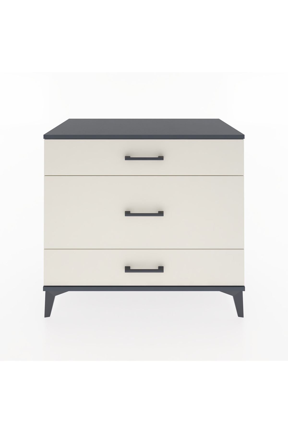 Hyperion Şifonyer 3 Çekmeceli 88x44x80 Antrasit-Aytaşı