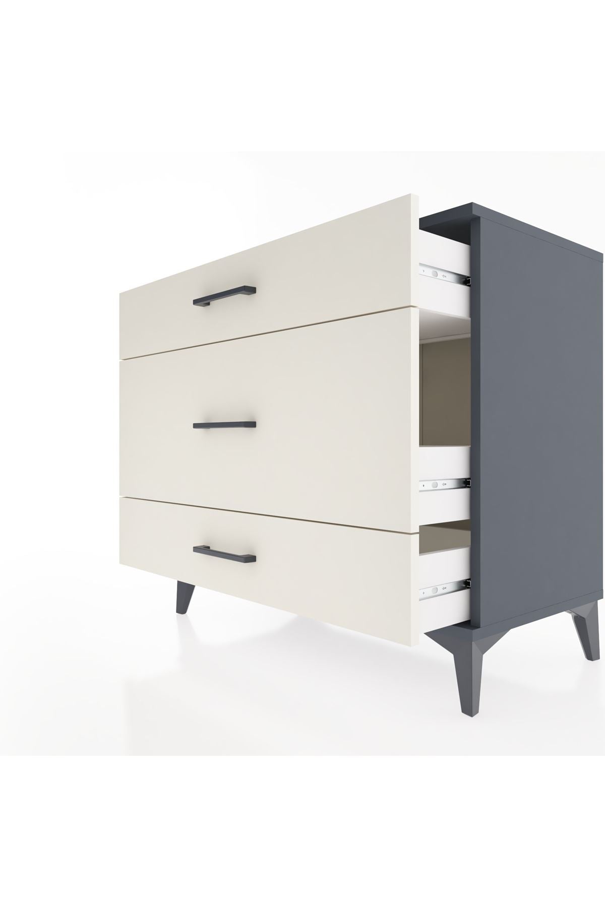 Hyperion Şifonyer 3 Çekmeceli 88x44x80 Antrasit-Aytaşı