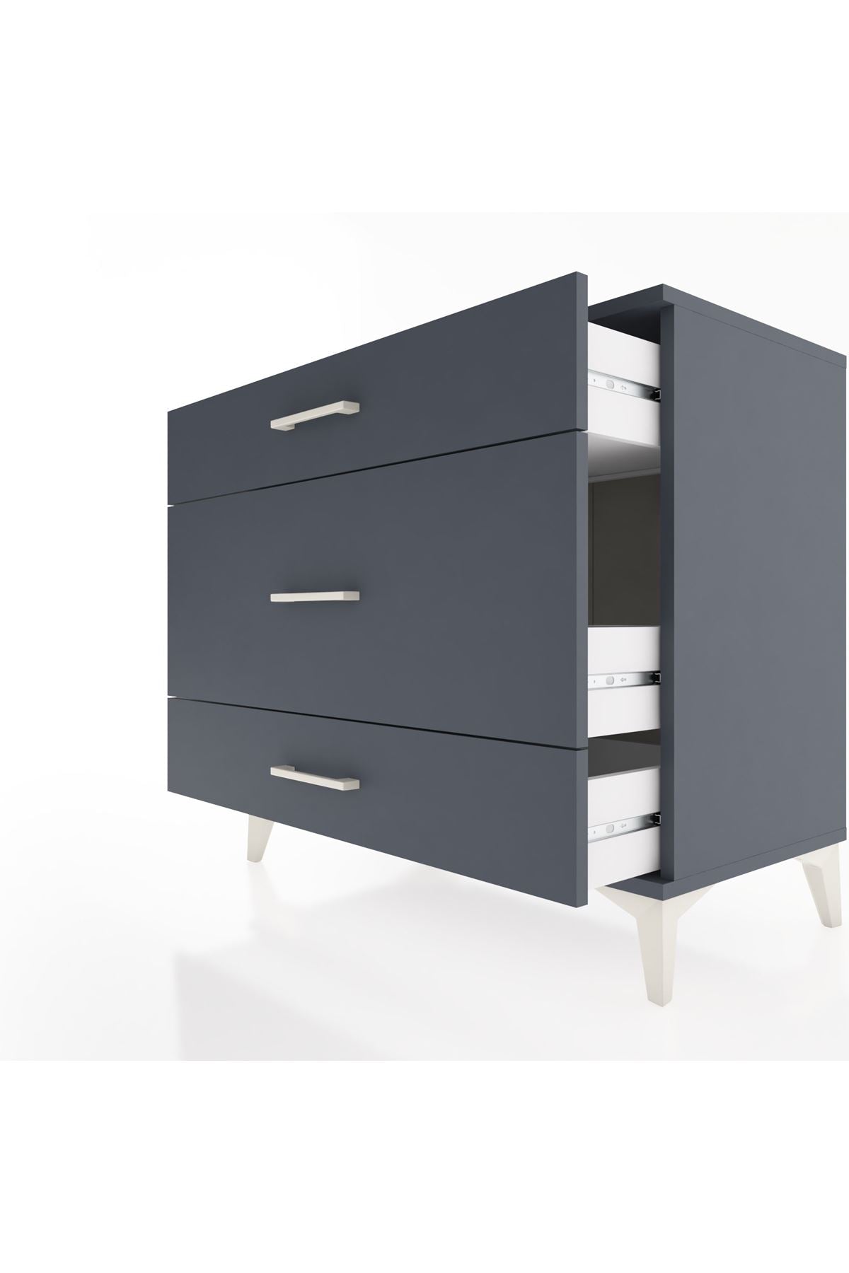 Hyperion Şifonyer 3 Çekmeceli 88x44x80 Antrasit-Antrasit