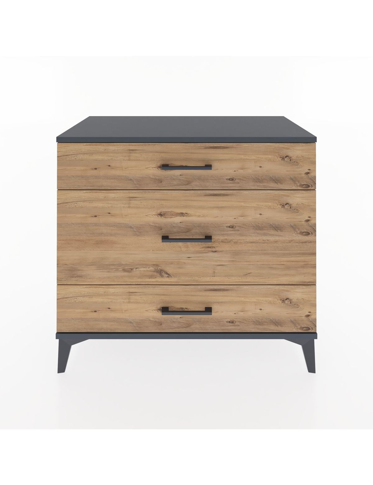 Hyperion Şifonyer 3 Çekmeceli 88x44x80 Antrasit-Çam