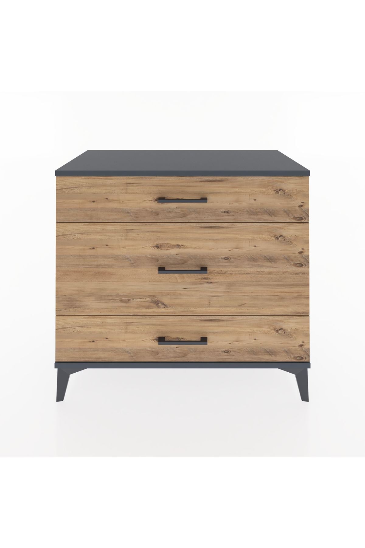 Hyperion Şifonyer 3 Çekmeceli 88x44x80 Antrasit-Çam