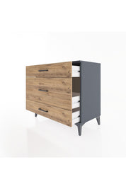 Hyperion Şifonyer 3 Çekmeceli 88x44x80 Antrasit-Çam