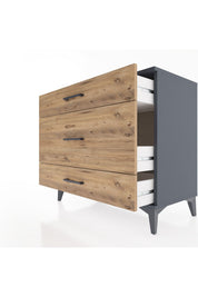 Hyperion Şifonyer 3 Çekmeceli 88x44x80 Antrasit-Çam