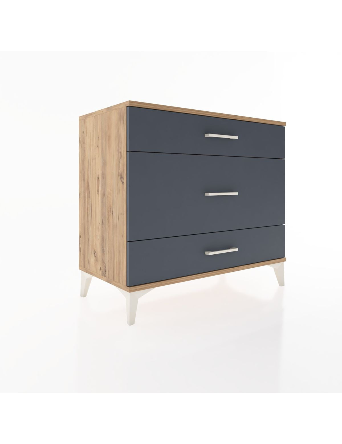 Hyperion Şifonyer 3 Çekmeceli 88x44x80 Çam-Antrasit