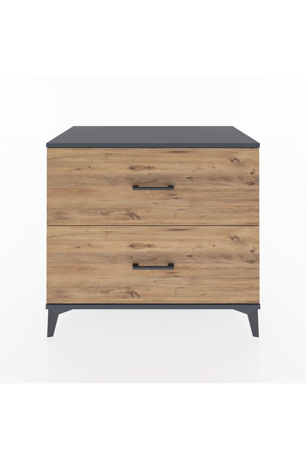 Hyperion Şifonyer 2 Çekmeceli 88x44x80 Antrasit-Çam