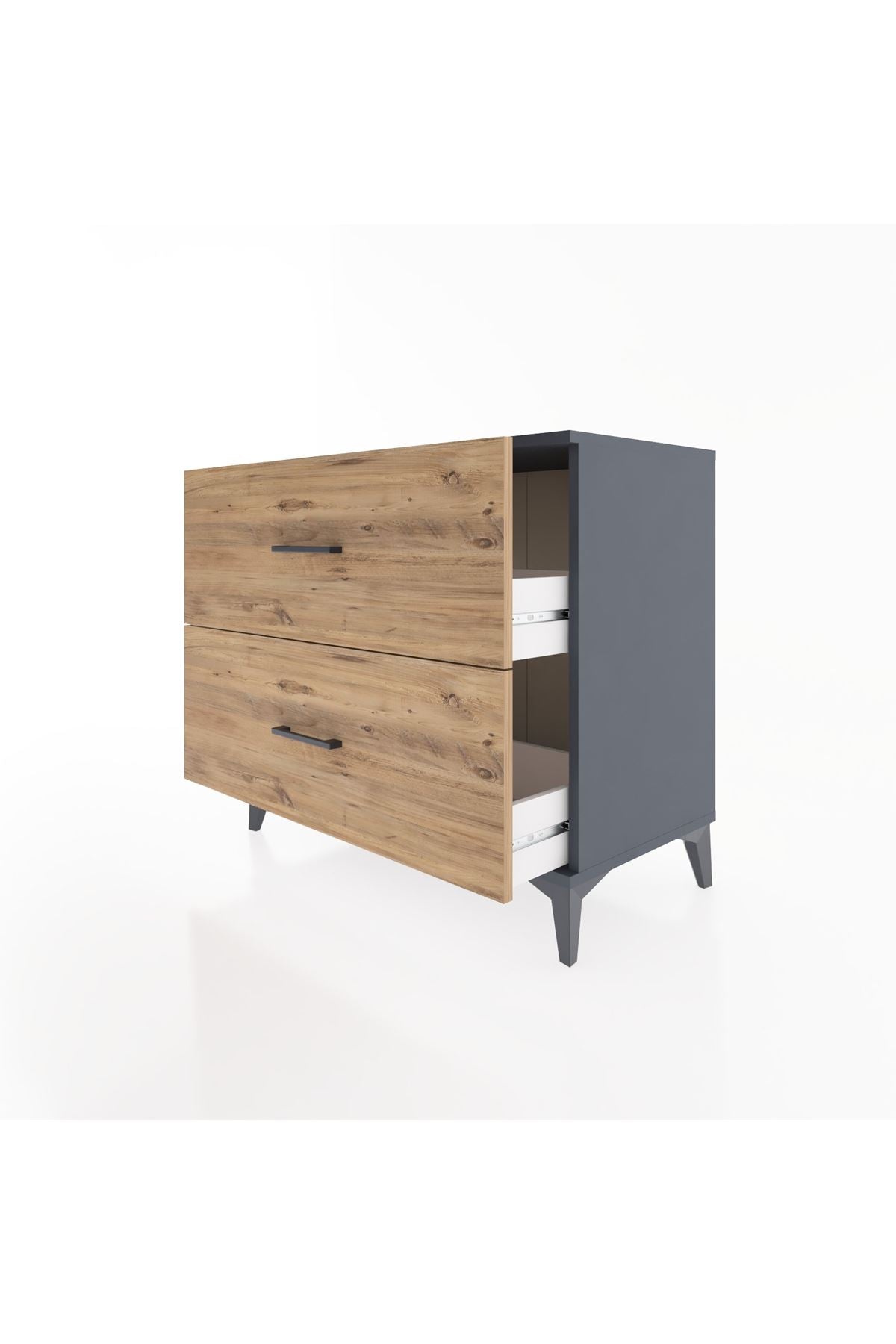 Hyperion Şifonyer 2 Çekmeceli 88x44x80 Antrasit-Çam