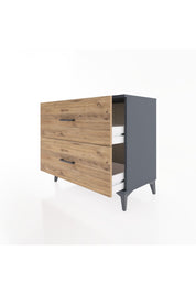 Hyperion Şifonyer 2 Çekmeceli 88x44x80 Antrasit-Çam