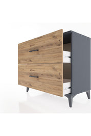 Hyperion Şifonyer 2 Çekmeceli 88x44x80 Antrasit-Çam