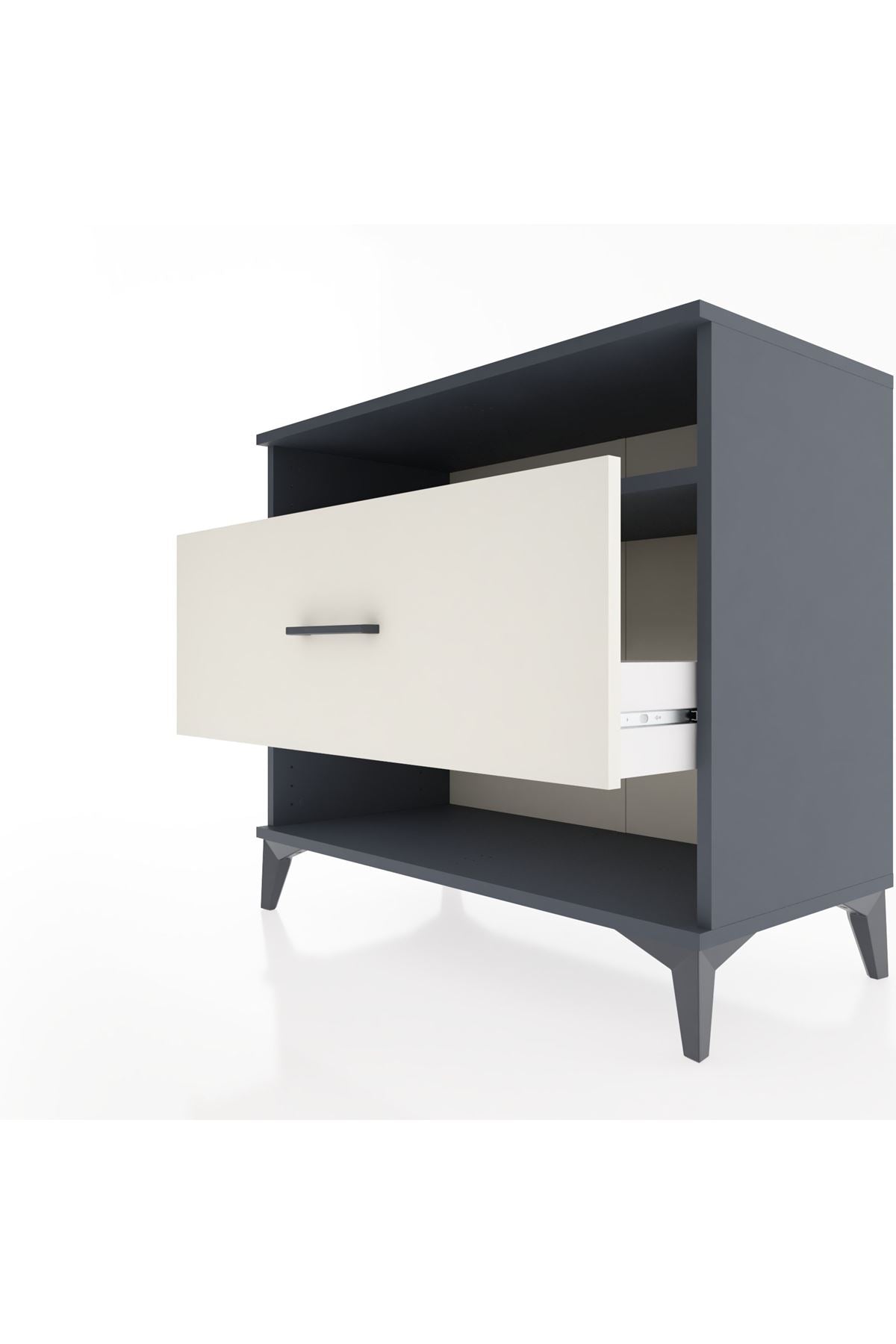 Hyperion Şifonyer Tek Raflı Tek Çekmeceli 88x44x80 Antrasit-Aytaşı