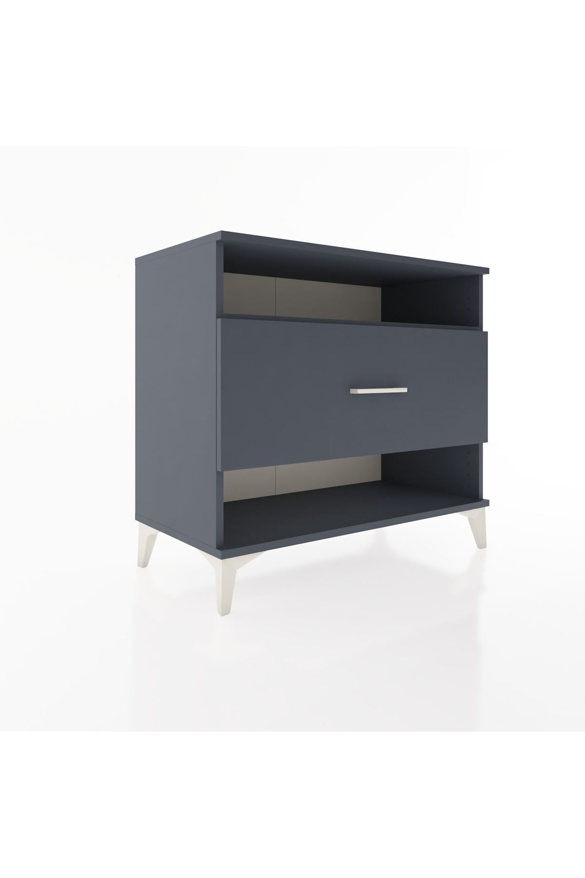 Hyperion Şifonyer Tek Raflı Tek Çekmeceli 88x44x80 Antrasit-Antrasit