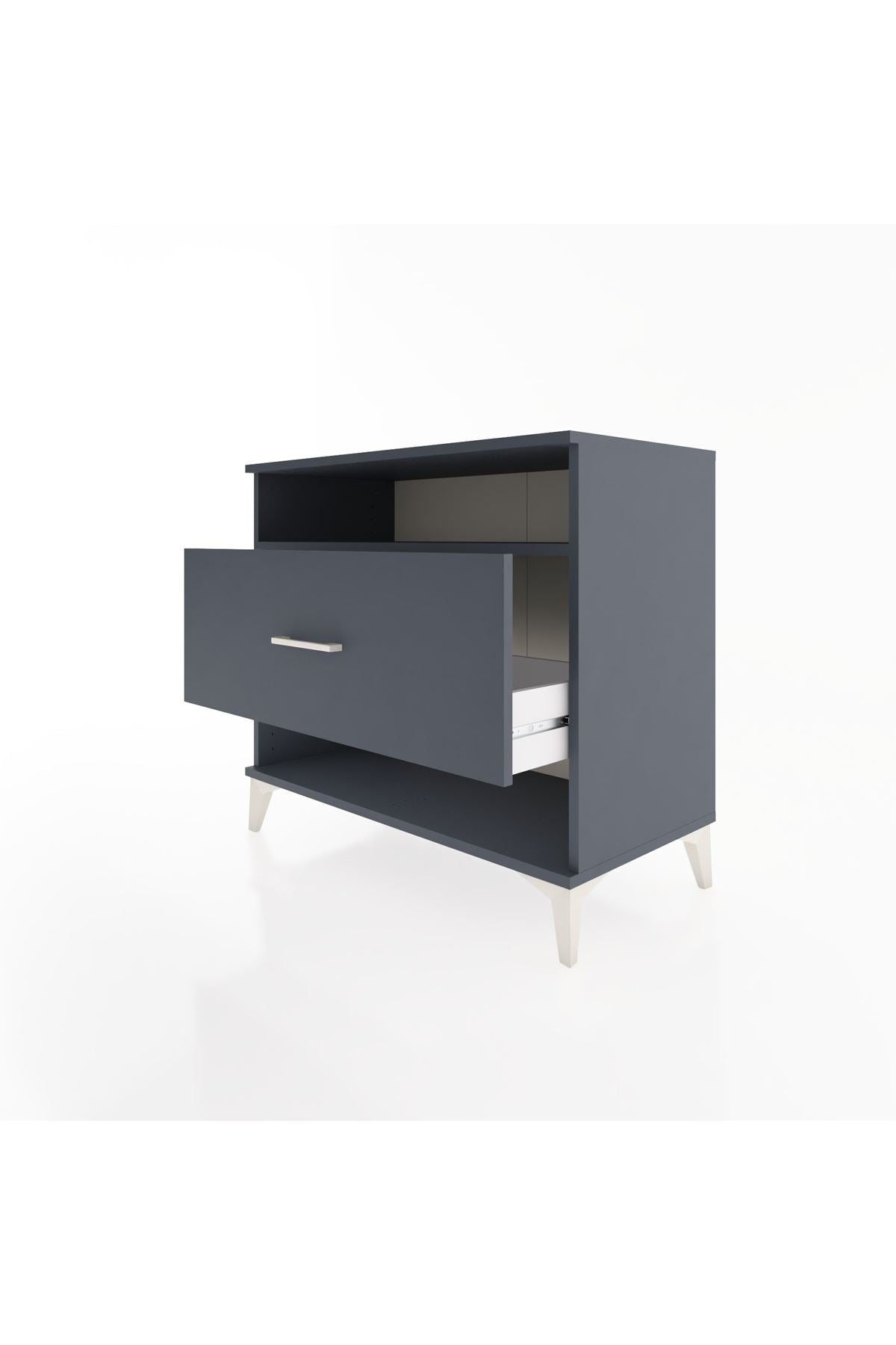 Hyperion Şifonyer Tek Raflı Tek Çekmeceli 88x44x80 Antrasit-Antrasit