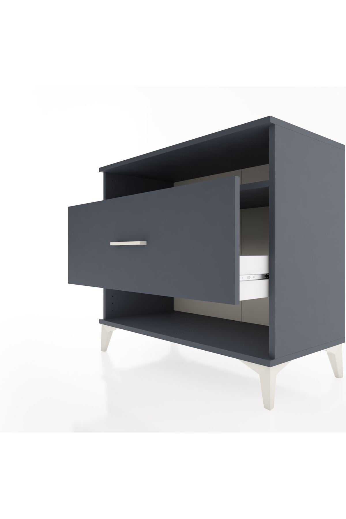 Hyperion Şifonyer Tek Raflı Tek Çekmeceli 88x44x80 Antrasit-Antrasit