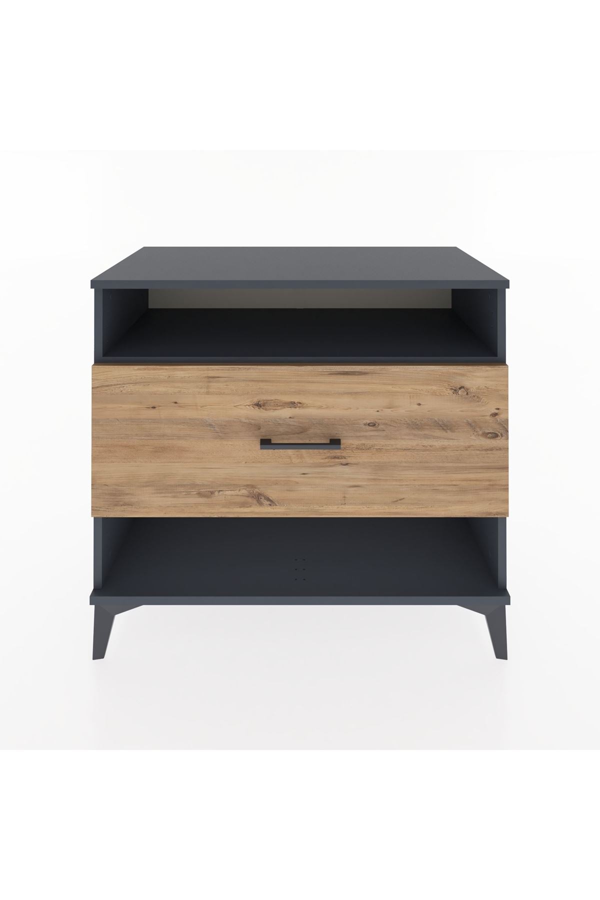 Hyperion Şifonyer Tek Raflı Tek Çekmeceli 88x44x80 Antrasit-Çam