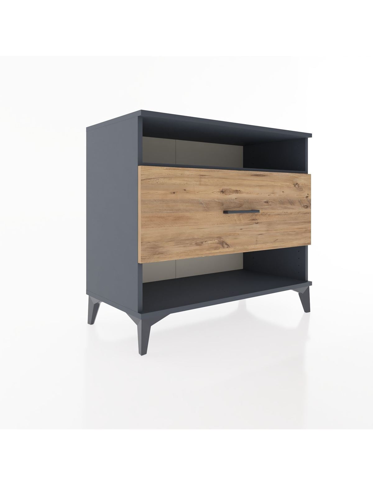 Hyperion Şifonyer Tek Raflı Tek Çekmeceli 88x44x80 Antrasit-Çam