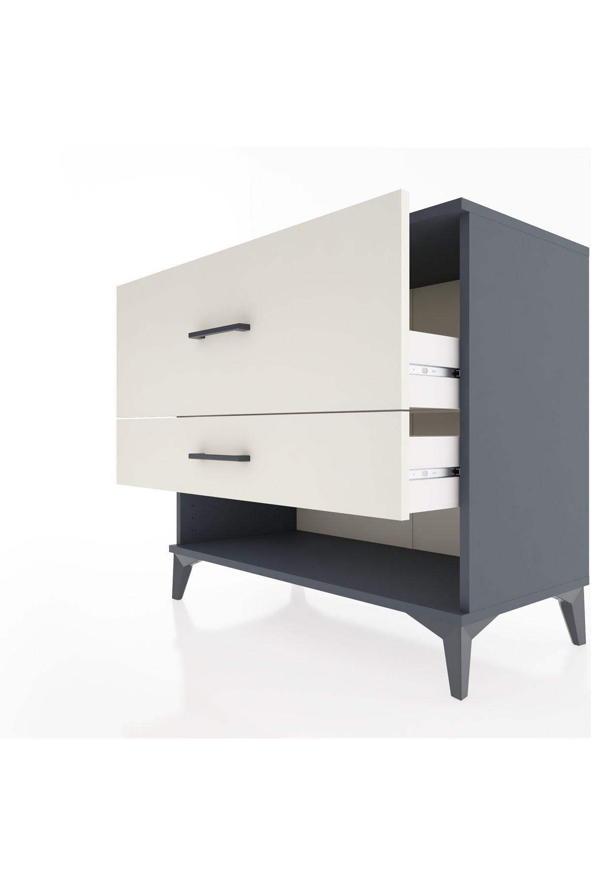 Hyperion Şifonyer 2 Çekmeceli 88x44x80 Antrasit-Aytaşı