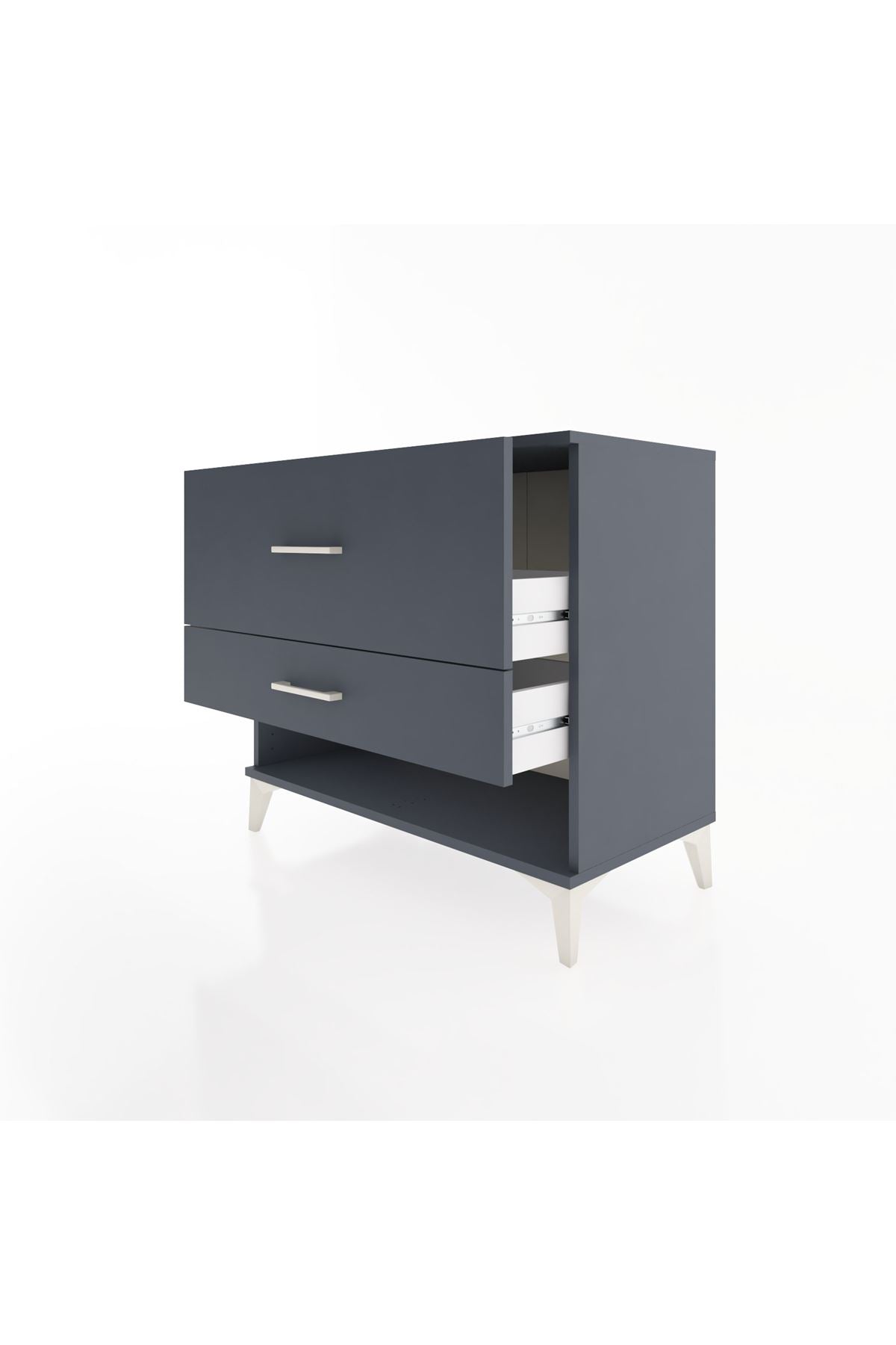 Hyperion Şifonyer 2 Çekmeceli 88x44x80 Antrasit-Antrasit