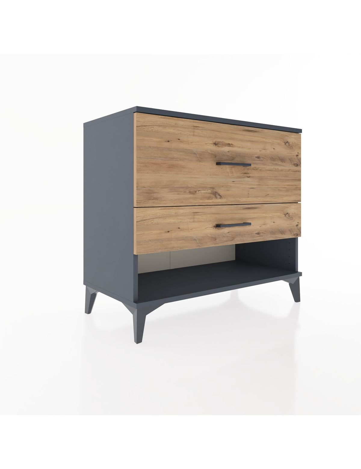 Hyperion Şifonyer 2 Çekmeceli 88x44x80 Antrasit-Çam