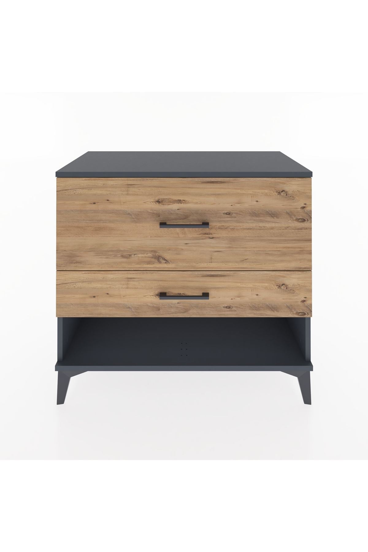 Hyperion Şifonyer 2 Çekmeceli 88x44x80 Antrasit-Çam