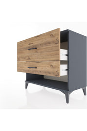 Hyperion Şifonyer 2 Çekmeceli 88x44x80 Antrasit-Çam