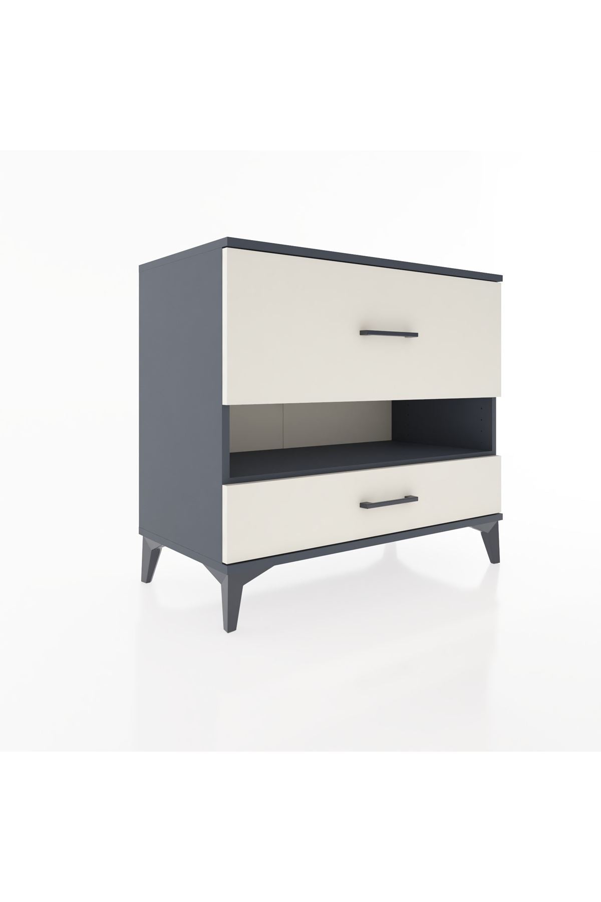 Hyperion Şifonyer Tek Raflı 2 Çekmeceli 88x44x80 Antrasit-Aytaşı