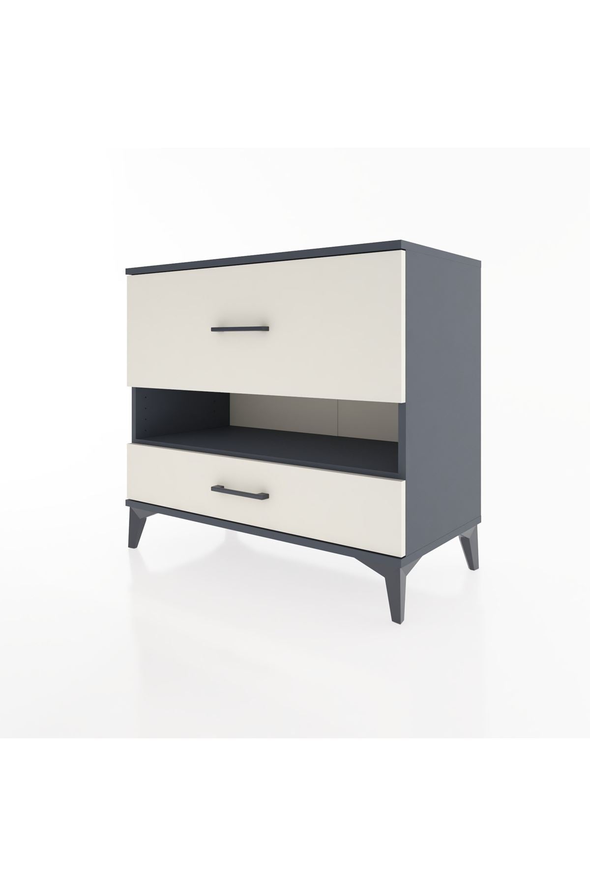 Hyperion Şifonyer Tek Raflı 2 Çekmeceli 88x44x80 Antrasit-Aytaşı