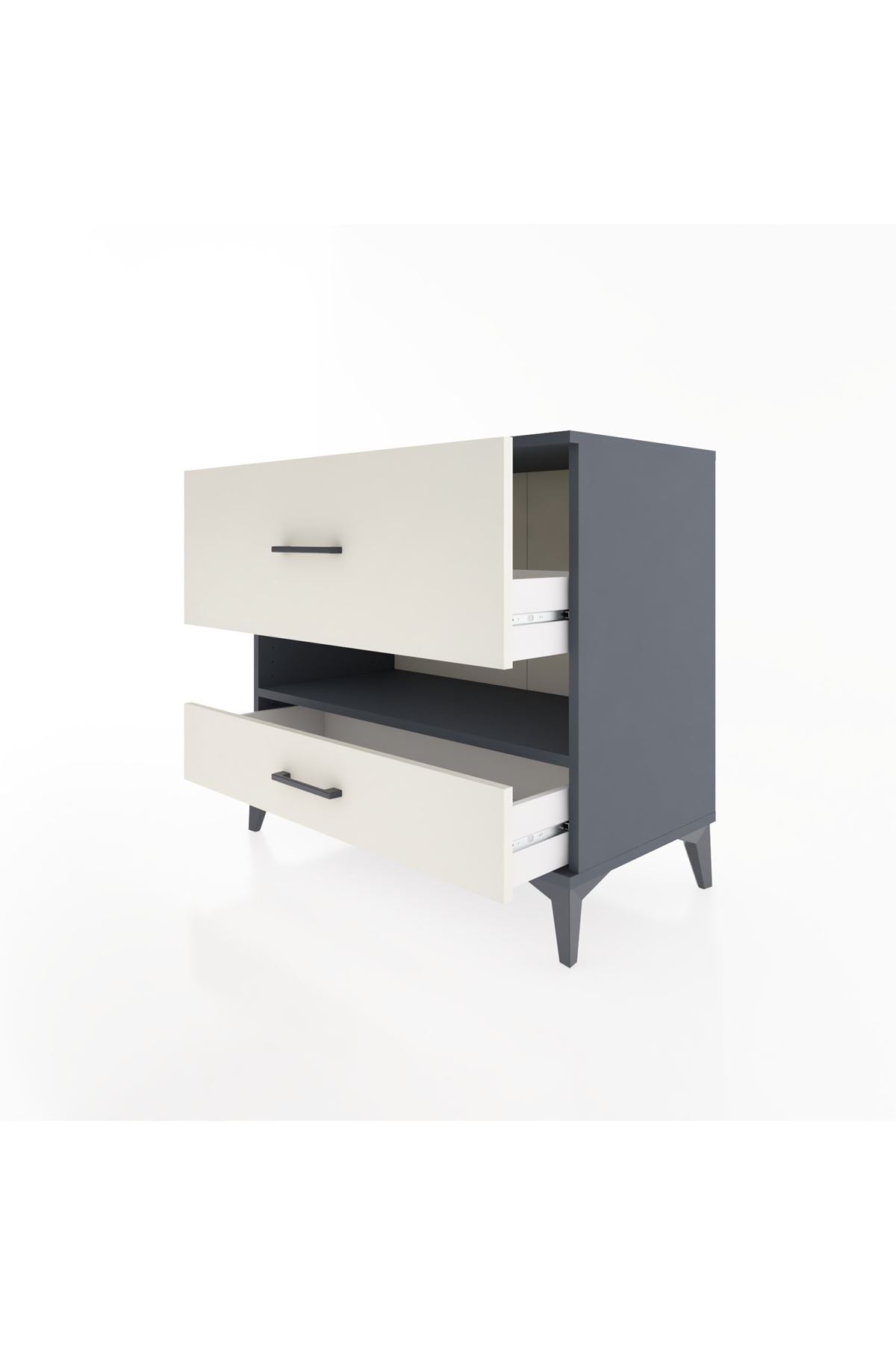 Hyperion Şifonyer Tek Raflı 2 Çekmeceli 88x44x80 Antrasit-Aytaşı