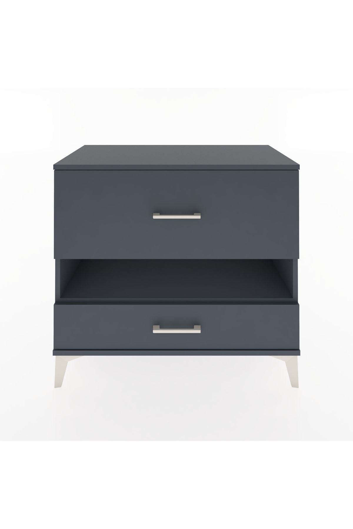 Hyperion Şifonyer Tek Raflı 2 Çekmeceli 88x44x80 Antrasit-Antrasit