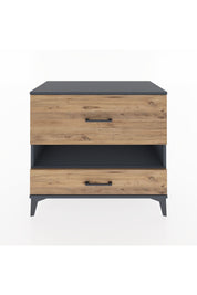 Hyperion Şifonyer Tek Raflı 2 Çekmeceli 88x44x80 Antrasit-Çam