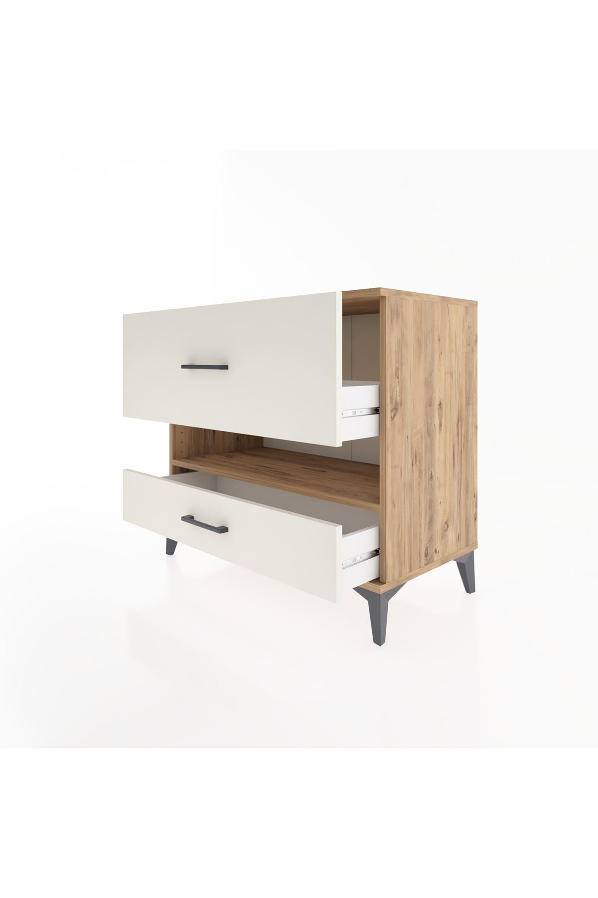 Hyperion Şifonyer Tek Raflı 2 Çekmeceli 88x44x80 Çam-Aytaşı