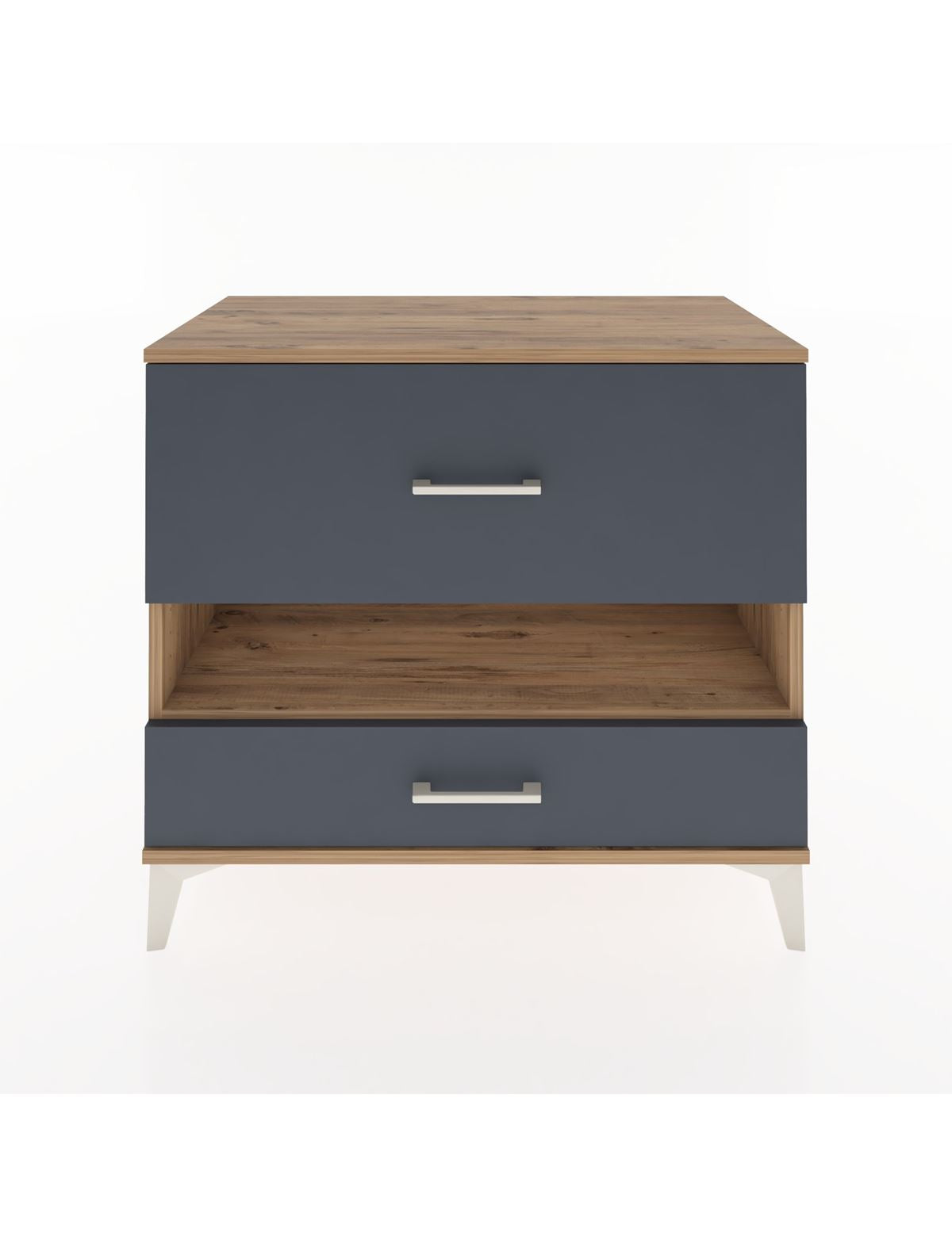 Hyperion Şifonyer Tek Raflı 2 Çekmeceli 88x44x80 Çam-Antrasit