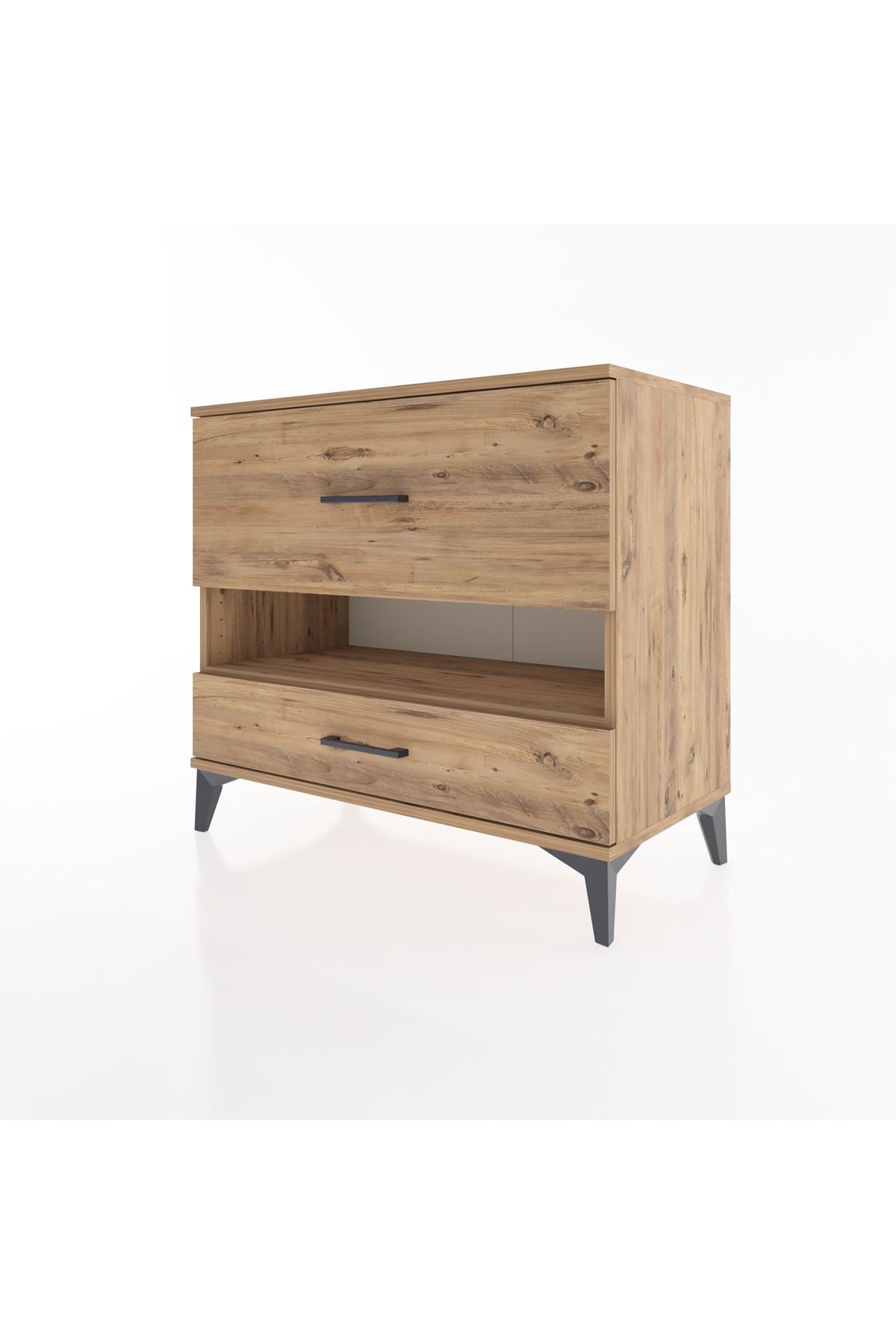 Hyperion Şifonyer Tek Raflı 2 Çekmeceli 88x44x80 Çam-Çam