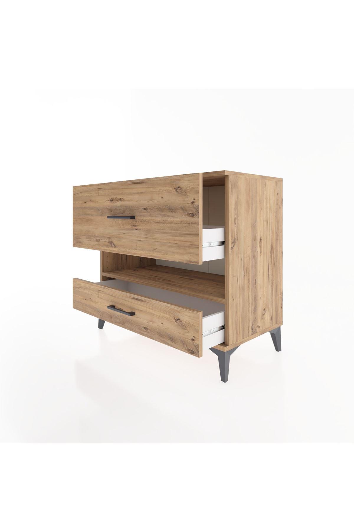 Hyperion Şifonyer Tek Raflı 2 Çekmeceli 88x44x80 Çam-Çam