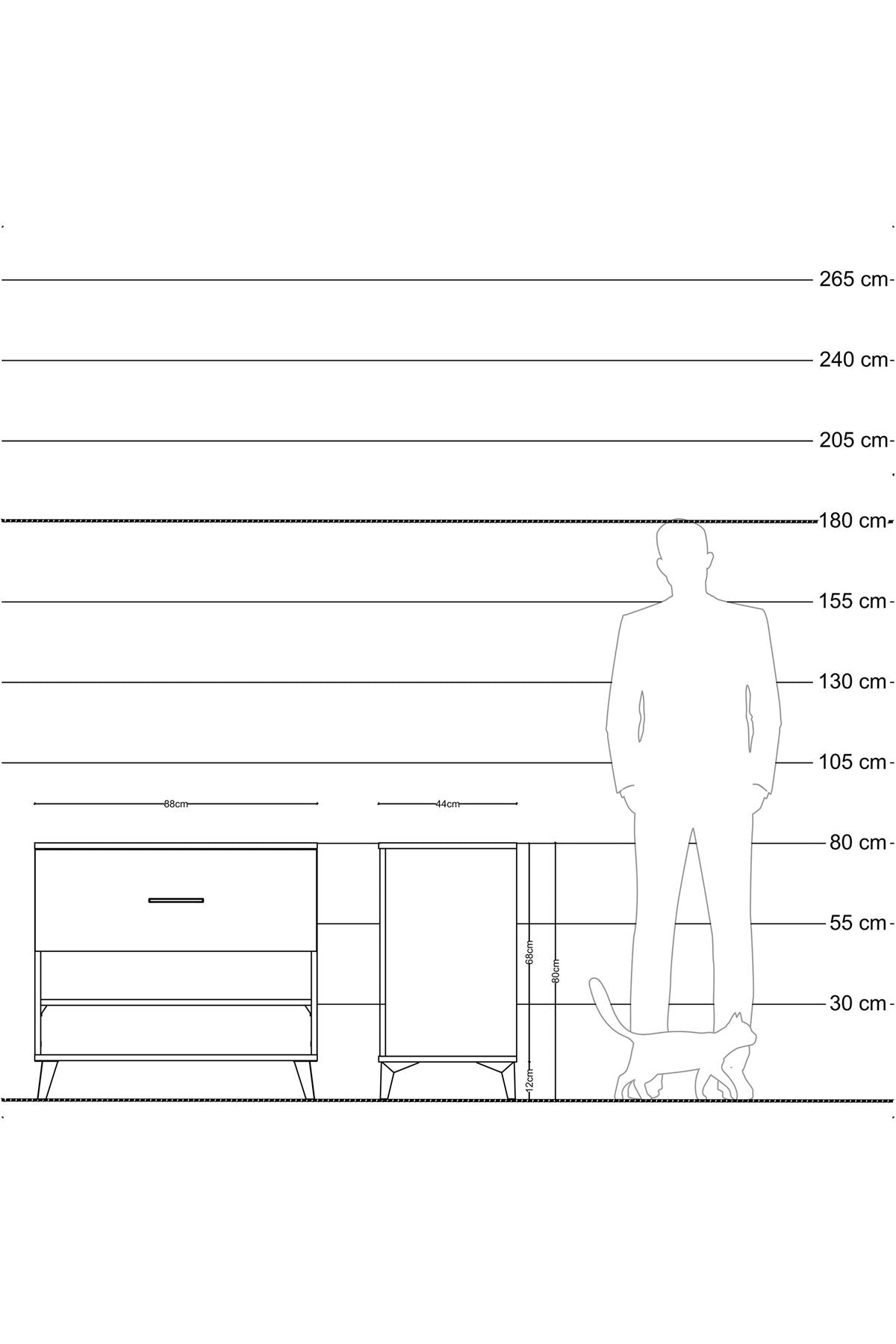 Hyperion Şifonyer Tek Raflı Tek Çekmeceli 88x44x80 Aytaşı-Antrasit