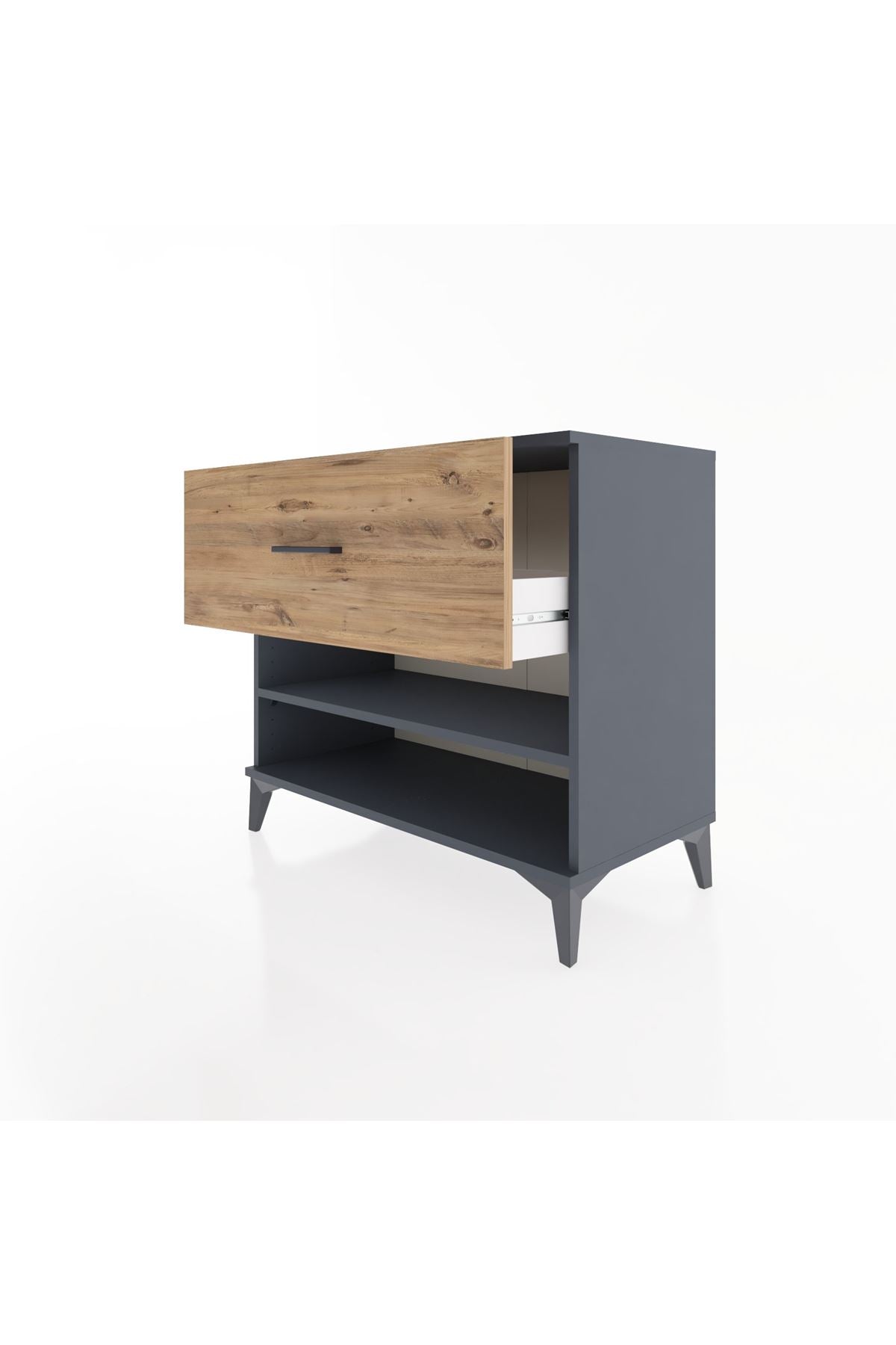 Hyperion Şifonyer Tek Raflı Tek Çekmeceli 88x44x80 Antrasit-Çam