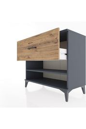 Hyperion Şifonyer Tek Raflı Tek Çekmeceli 88x44x80 Antrasit-Çam