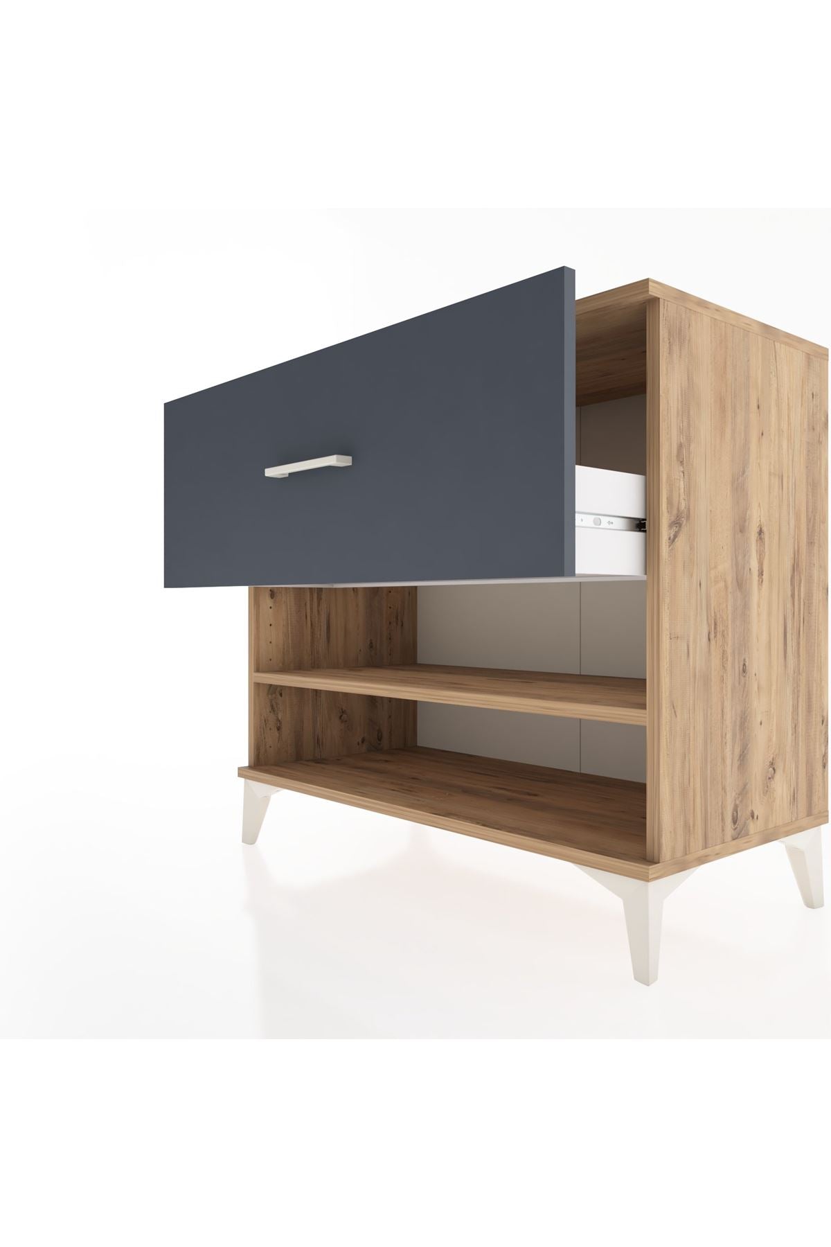 Hyperion Şifonyer Tek Raflı Tek Çekmeceli 88x44x80 Çam-Antrasit